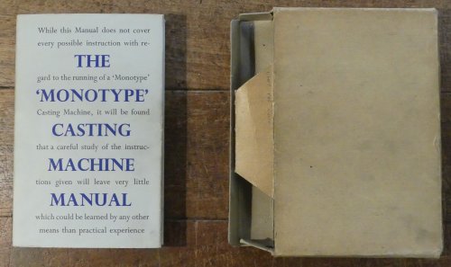 The 'Monotype' Casting Machine Manula