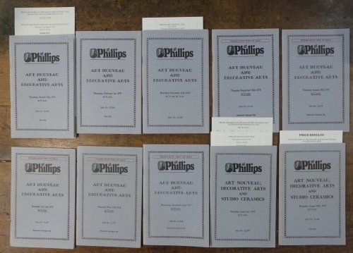Art Nouveau and Decorative Arts and Studio ceramics. Ten Sale Catalogues, 1977 - 1979