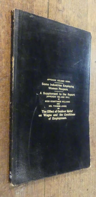 Appendix Volume XXXVI. Some Industries Employing Women Paupers. A Supplement to the Report (Appendix Vol XVII) By Miss Constance Williams and Mr Thomas Jones on the Effect of Outdoor Relief on Wages and the Conditions of Employment. Cd 5200