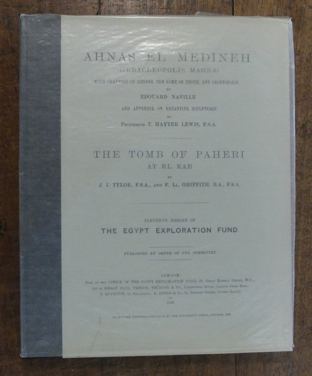 Ahnas El Medineh (Heracleopolis Magna) The Tomb of Paheri at El Kab. The Eleventh Memoir of the Egypt Exploration Fund.