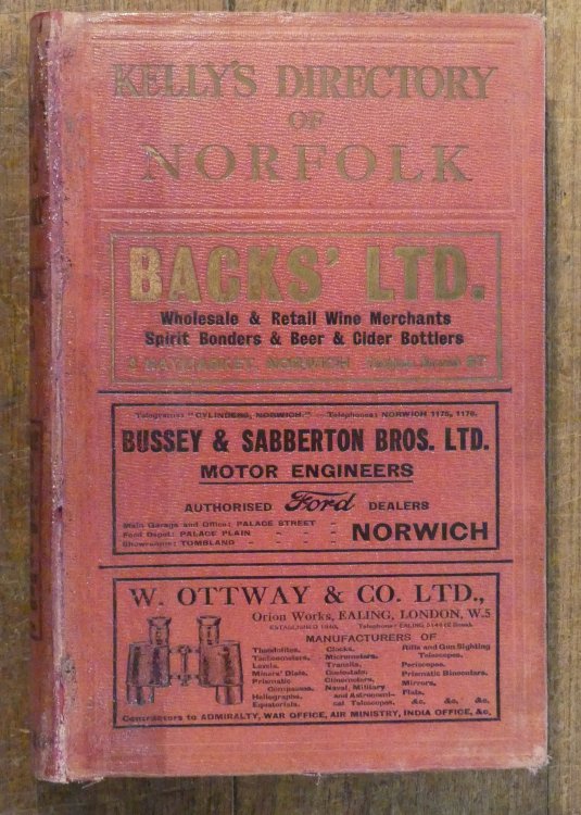 Kelly's Directory of Norfolk with map 1929