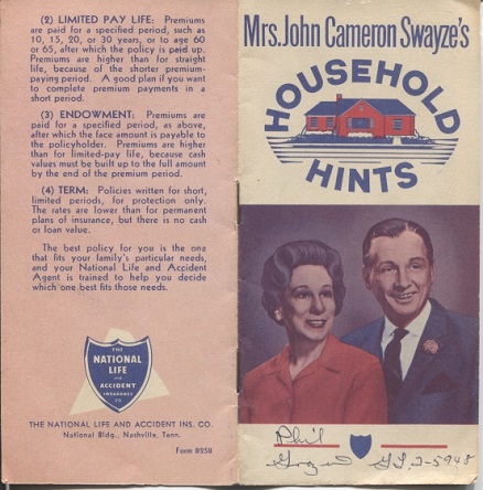 Mrs. John Cameron Swayze's Household Hints