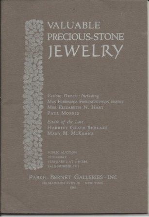 Valuable Precious Stone Jewelry, Public Auction, Thursday, February 2, 1967