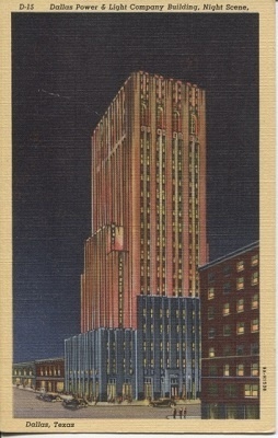 Dallas Power & Light Company Building, Night Scene