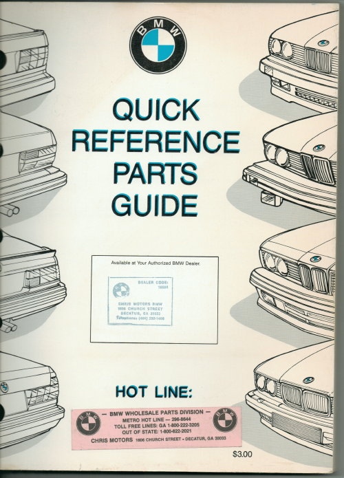 BMW Quick Reference Parts Guide