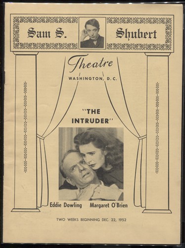 Playbill: The Intruder, Two Weeks Beginning Dec. 22, 1952