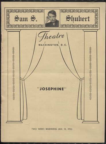 Playbill: Josephine, Two Weeks Beginning Jan. 12, 1953