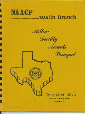 Arthur Dewitty Awards Banquet, December 1, 1979 Stephen F. Austin Hotel, Austin, Texas