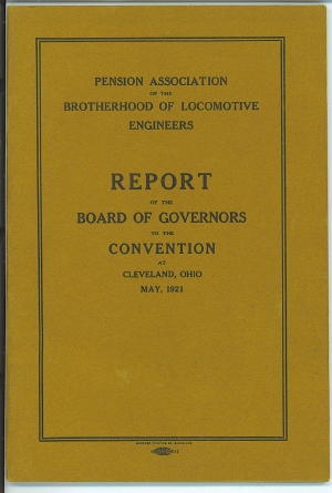 Report Of The Board Of Governors To The Convention At Cleveland, Ohio, May, 1921