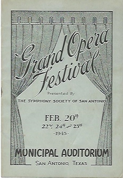 Grand Opera Festival Feb. 20th, 22nd, 24th and 25th, Municipal Auditorium