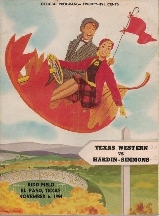 Texas Western Vs Hardin-Simmons Kidd Field, El Paso, Texas, November 6, 1954 Official Program