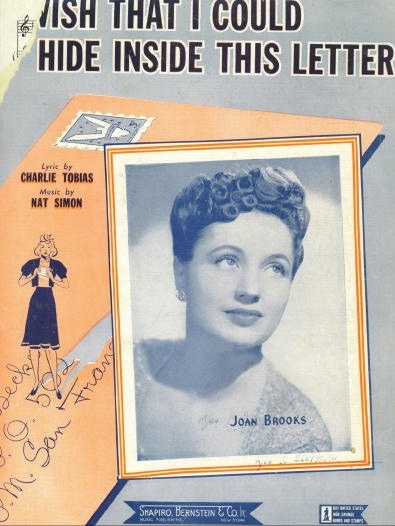 Wish That I Could Hide Inside This Letter Featuring Joan Brooks