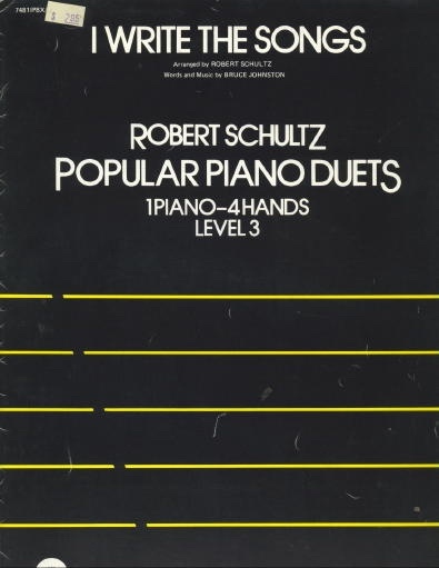 I Write The Songs, Robert Scultz, Popular Piano Duets