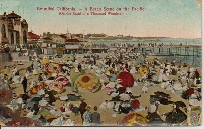 Beautiful California -- A Beach Scene On The Pacific