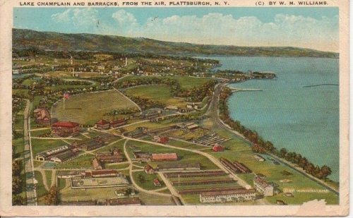 Lake Champlain And Barracks, From The Air, Plattsburgh, NY