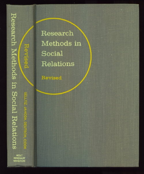 Research Methods in Social Relations, Revised One-Volume Edition