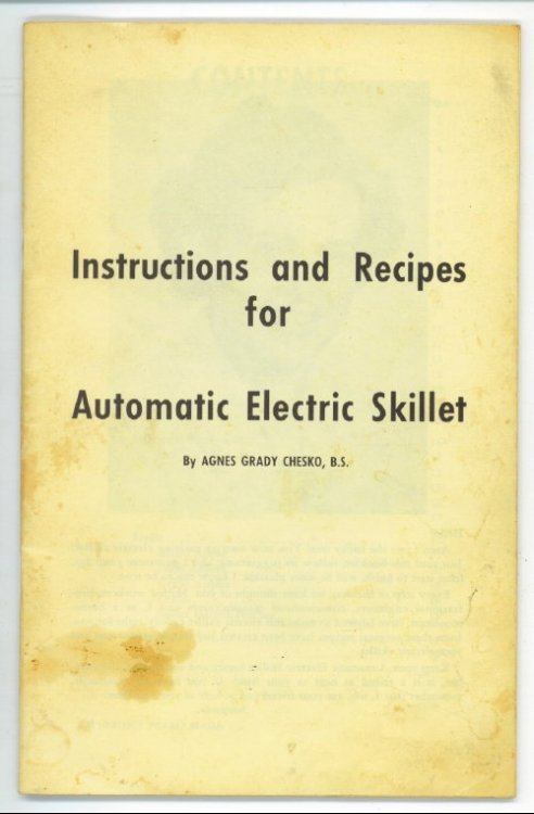 Instructions And Recipes For Automatic Electric Skillet