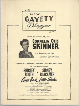 Cornelia Otis Skinner In a Repertory of Her Greatest Solo-Dramas