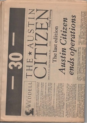 The Austin Citizen, Volume 16, No. 214, October 30, 1981 The Last Edition