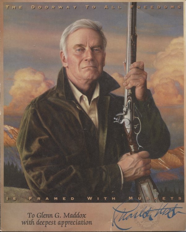 The Doorway To All Freedom Is Framed With Muskets Featuring Charleton Heston