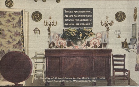The Blessing Of Robert Burns In the Bull's Head Room , Richard Bland Tavern, Williamsburg, Virginia