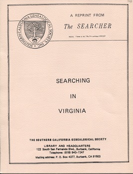Searching in Virginia A Reprint from the Searcher