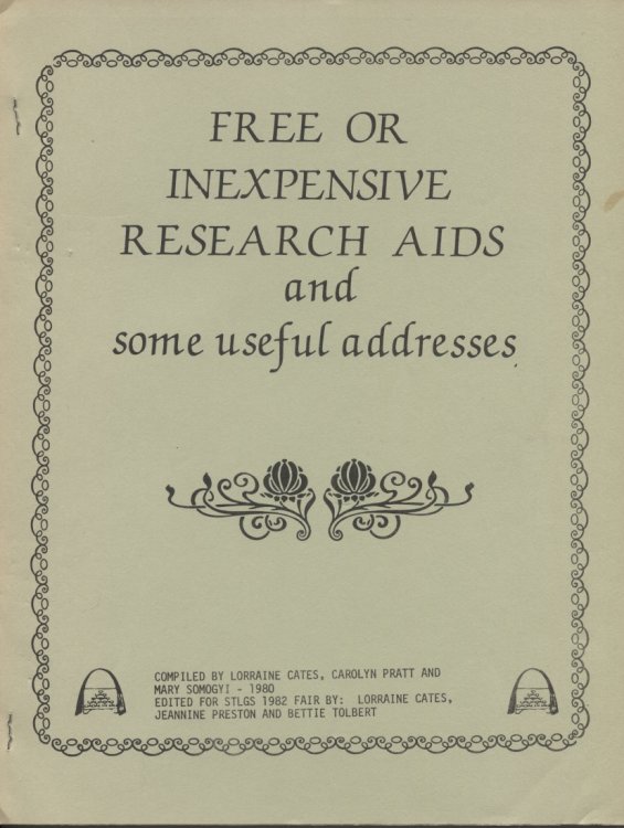 Free or Inexpensive Research Aids and Some Useful Addresses