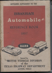 September Supplement To The 1957 Branham Automobile Reference Book