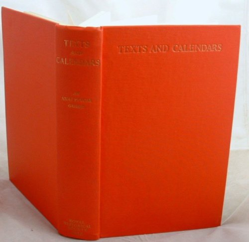 Texts and Calendars an Analytical Guide to Serial Publications