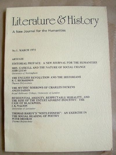 Literature and History a New Journal for the Humanities