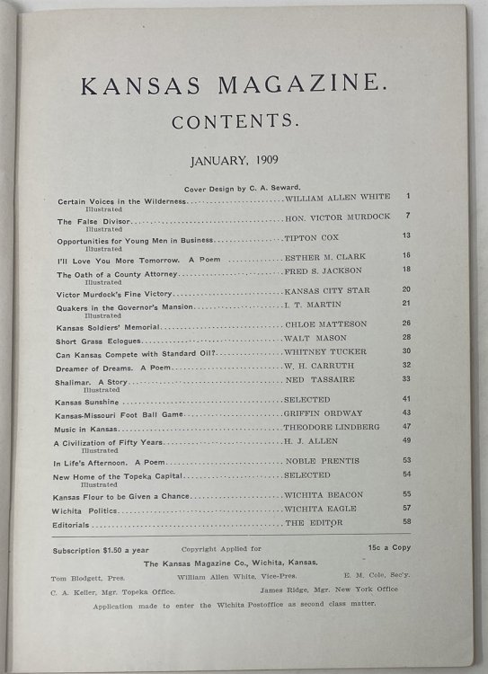 The Kansas Magazine January, 1909