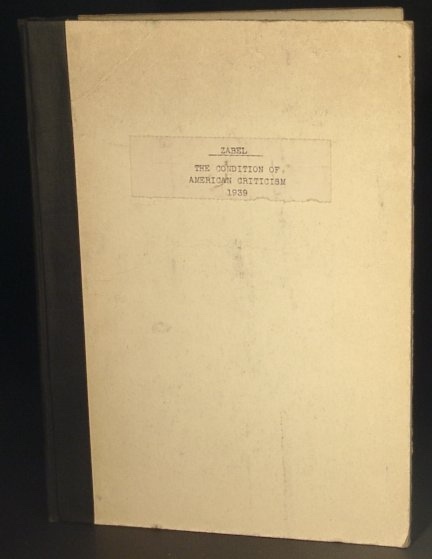 Image for The Condition of American Criticism 1939 The Condition of American Criticism 1939