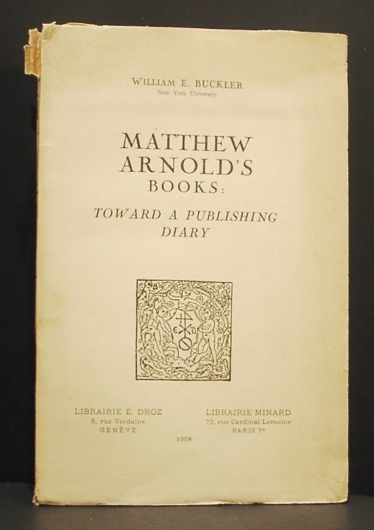 Matthew Arnold's Books: Toward a Publishing Diary