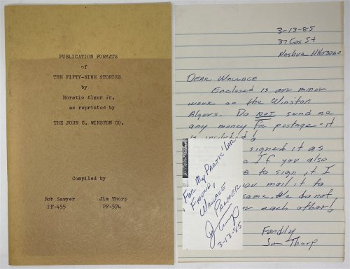 Publication Formats of the Fifty-Nine Stories by Horatio Alger Jr. As Reprinted by the John C. Winston Co.