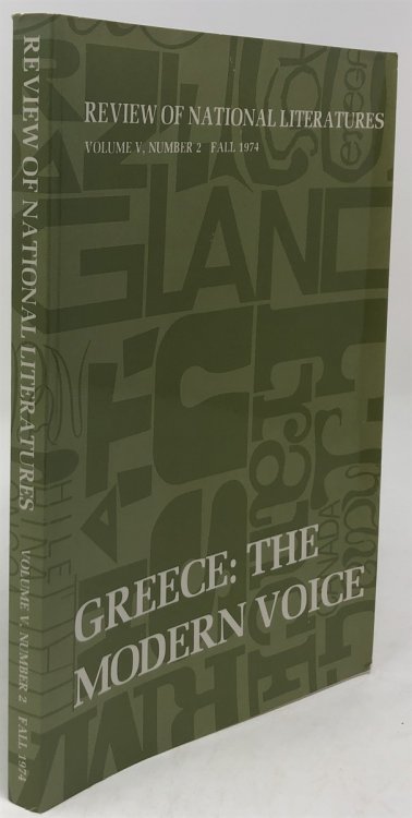 Review of National Literatures Volume V, Number 2 Fall 1974: Greece the Modern Voice