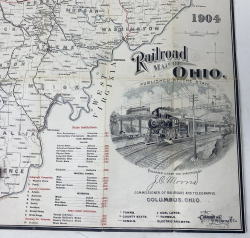 1904 Railroad Map of Ohio