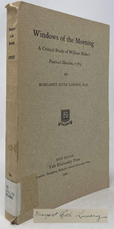 Windows of the Morning: a Critical Study of William Blake's Poetical Sketches, 1783