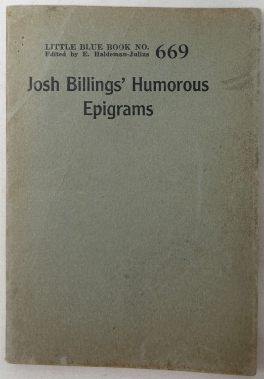 Josh Billings' Humorous Epigrams
