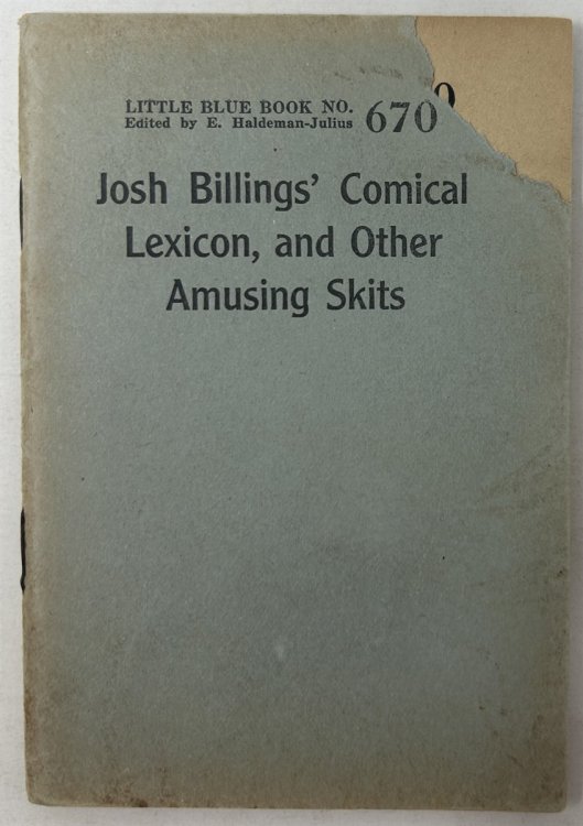 Josh Billings' Comical Lexicon, and Other Amusing Skits