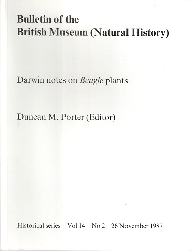 Darwin Notes on Beagle Plants.