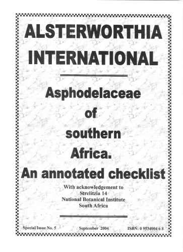 Asphodelaceae of Southern Africa - an Annotated Checklist