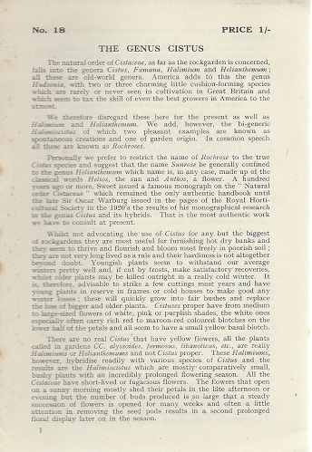The Genus Cistus