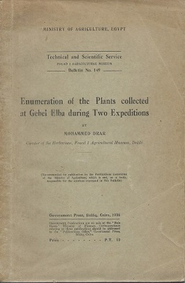 Enumeration of the Plants Collected at Gebel Elba During Two Expeditions