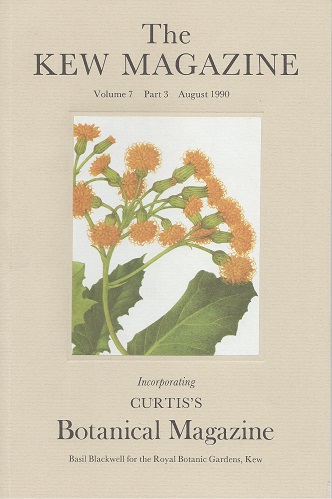 The Kew Magazine Volume 7 part 3 (incorporating Curtis's Botanical Magazine) - includes 'Thomas Heberden 1703-1769 : surgeon, physician and naturalist'; 'Heptacodium jasminoides in Britain' & 'Marianne North'