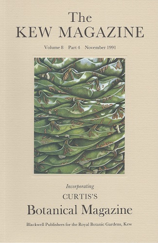 The Kew Magazine Volume 8 part 4 (incorporating Curtis's Botanical Magazine) - includes articles on 'The flowering cycle of Thamnocalamus spathaceus' & 'Araucaria bidwillii : Andrew Petrie's Pine'