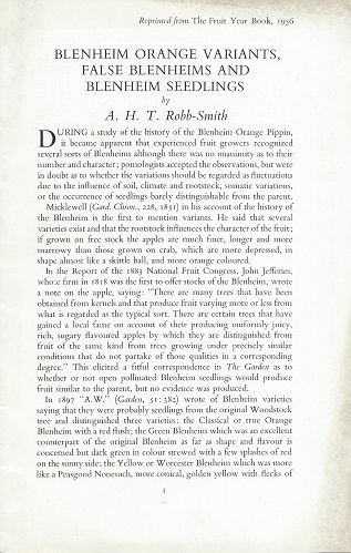 Blenheim Orange Variants, False Blenheims and Blenheim Seedlings [Alan Davidson's copy]