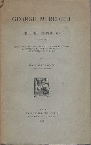 George Meredith and British Criticism (1851 - 1909)