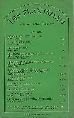 Bamboos - Some Facts and Thoughts on Their Naming and Flowering (The Plantsman Volume 1 number 1)