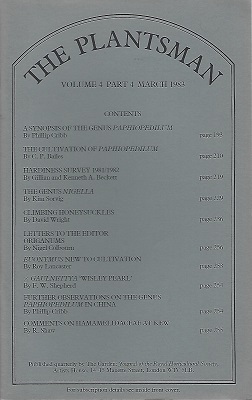 A Synopsis of the Genus Paphiopedilum (The Plantsman Volume 4 part 4)