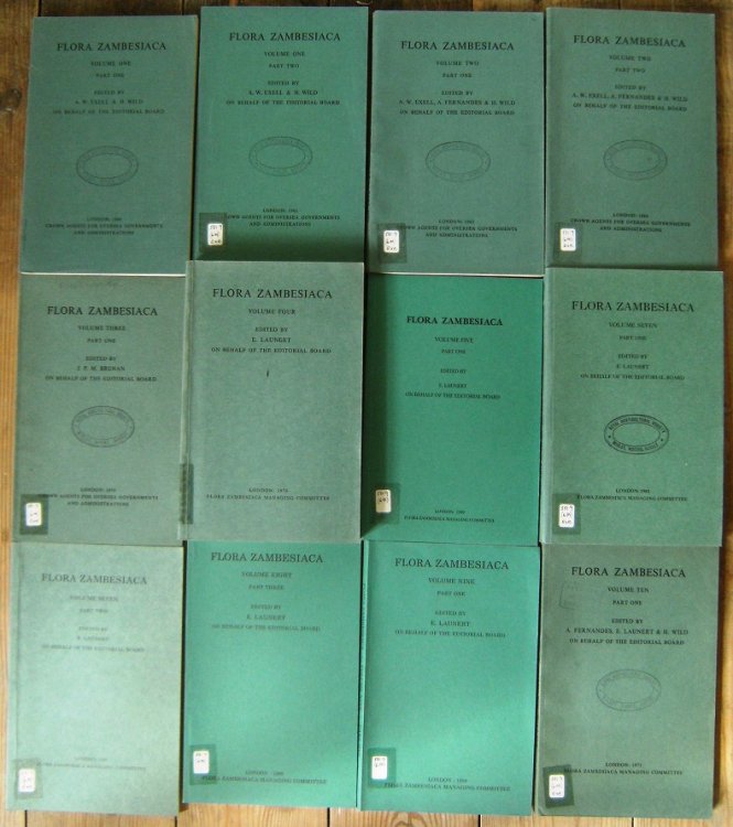 Flora Zambesiaca Volume One (parts 1 & 2), Volume Two (parts 1 & 2), Volume Three (part1), Volume Four, Volume 5 (part1), Volume Seven (parts 1 & 2), Volume Eight (part 3), Volume Nine (part 1) & Volume Ten (part 1)